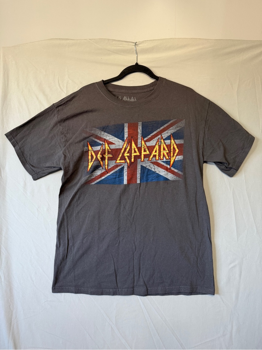 Def Leppard Vintage Jack Rock Band T-Shirt Size L Charcoal Grey Cotton British